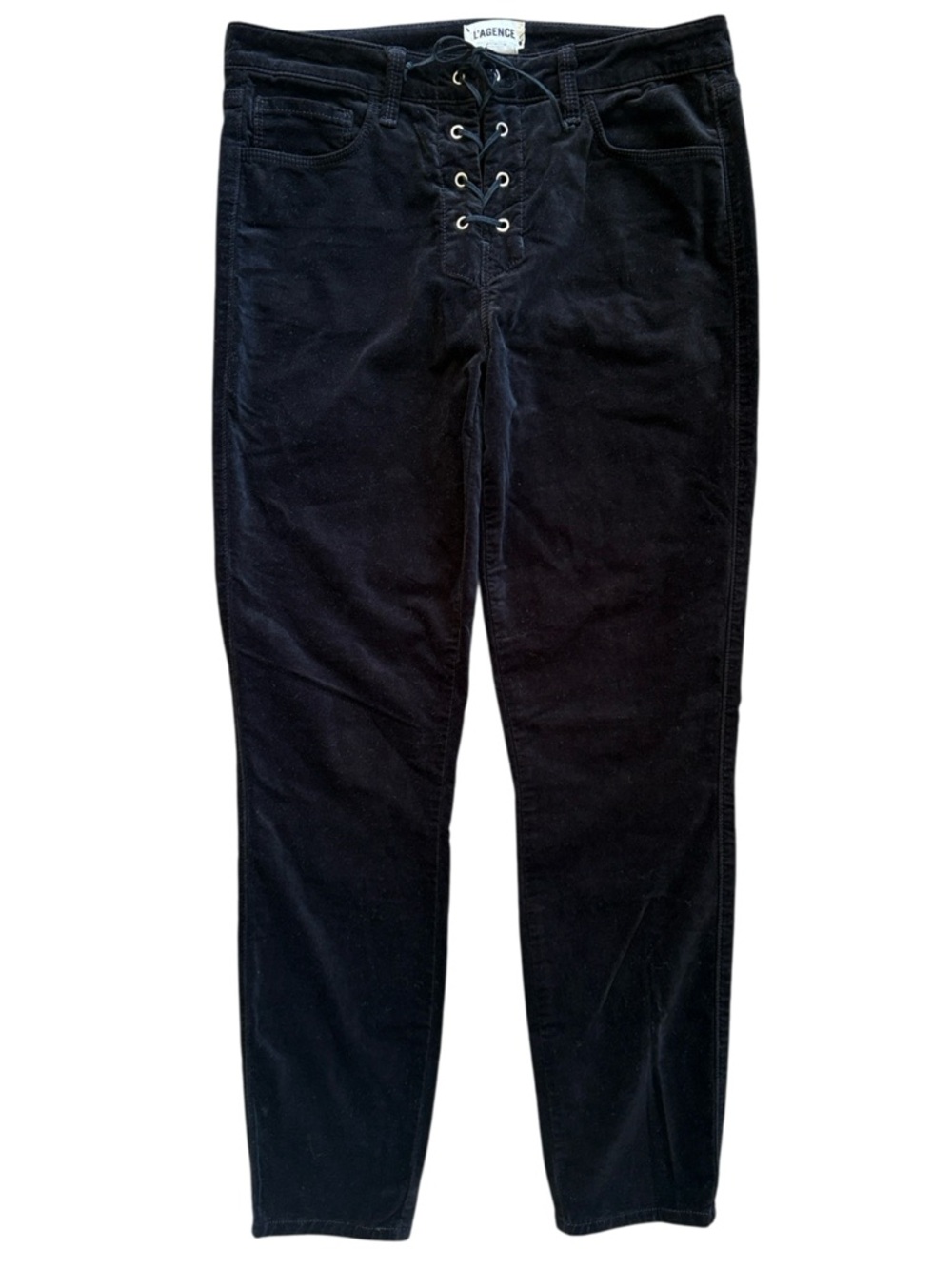 L’AGENCE Velvet Lace-Up Pants Black Size 29